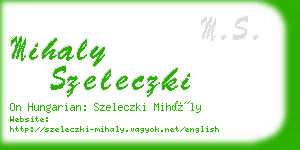 mihaly szeleczki business card